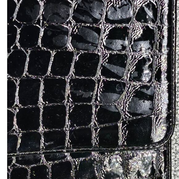 CARLOS FALCHI VINTAGE RARE BLACK CROC HANDBAG W/ SNAP CLOSURE 12.5" L X 6" H - Picture 13 of 14